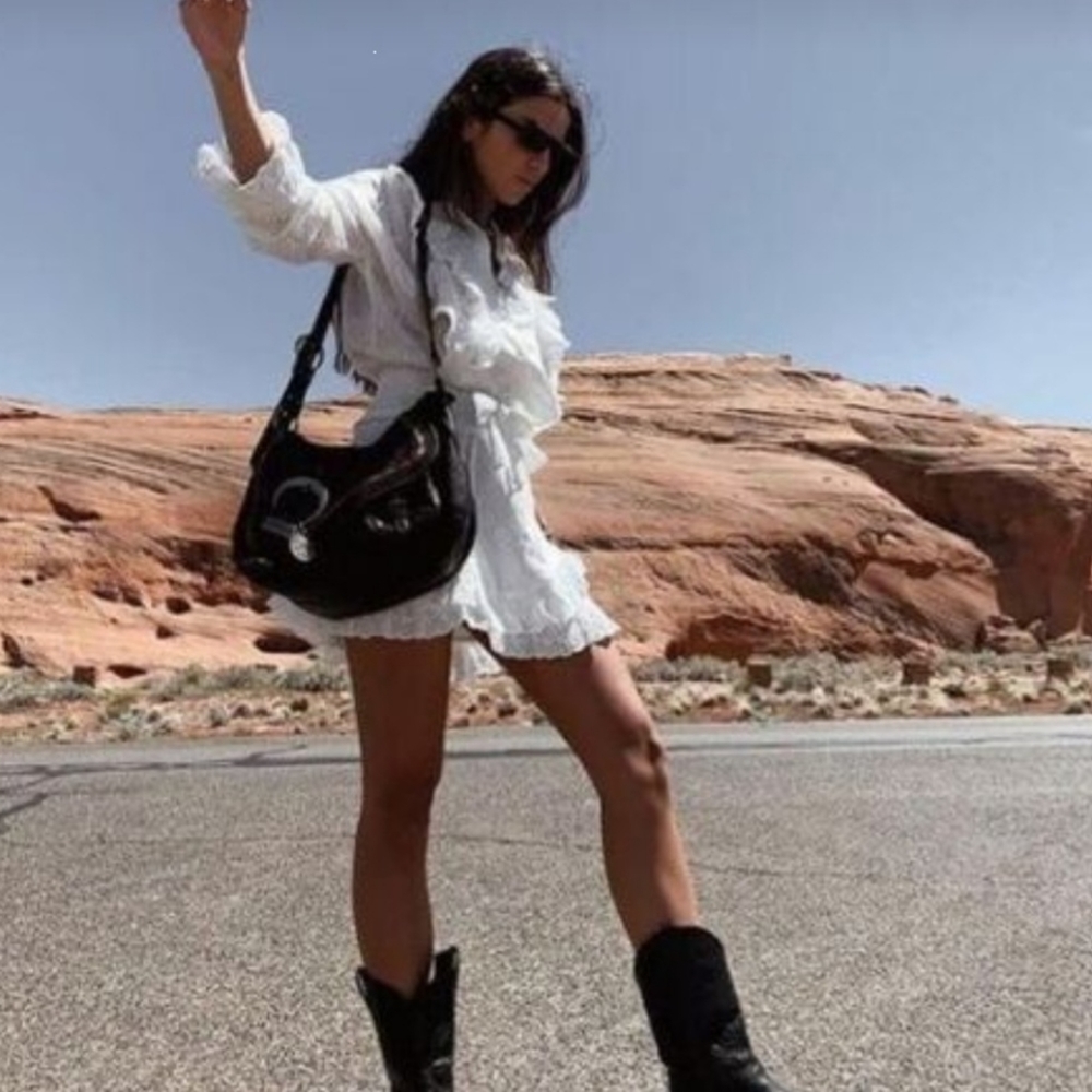 Black Leather Cowboy Boots